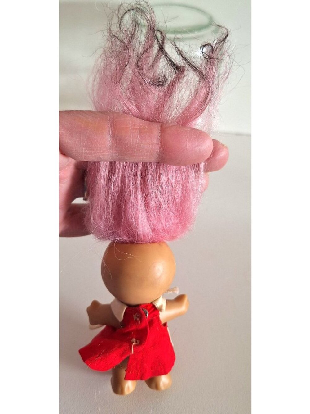 1964 Moon Goon Alien Troll Doll Pink Hair Red Polka Dot Dress L Khem Vintage - Picture 5 of 10